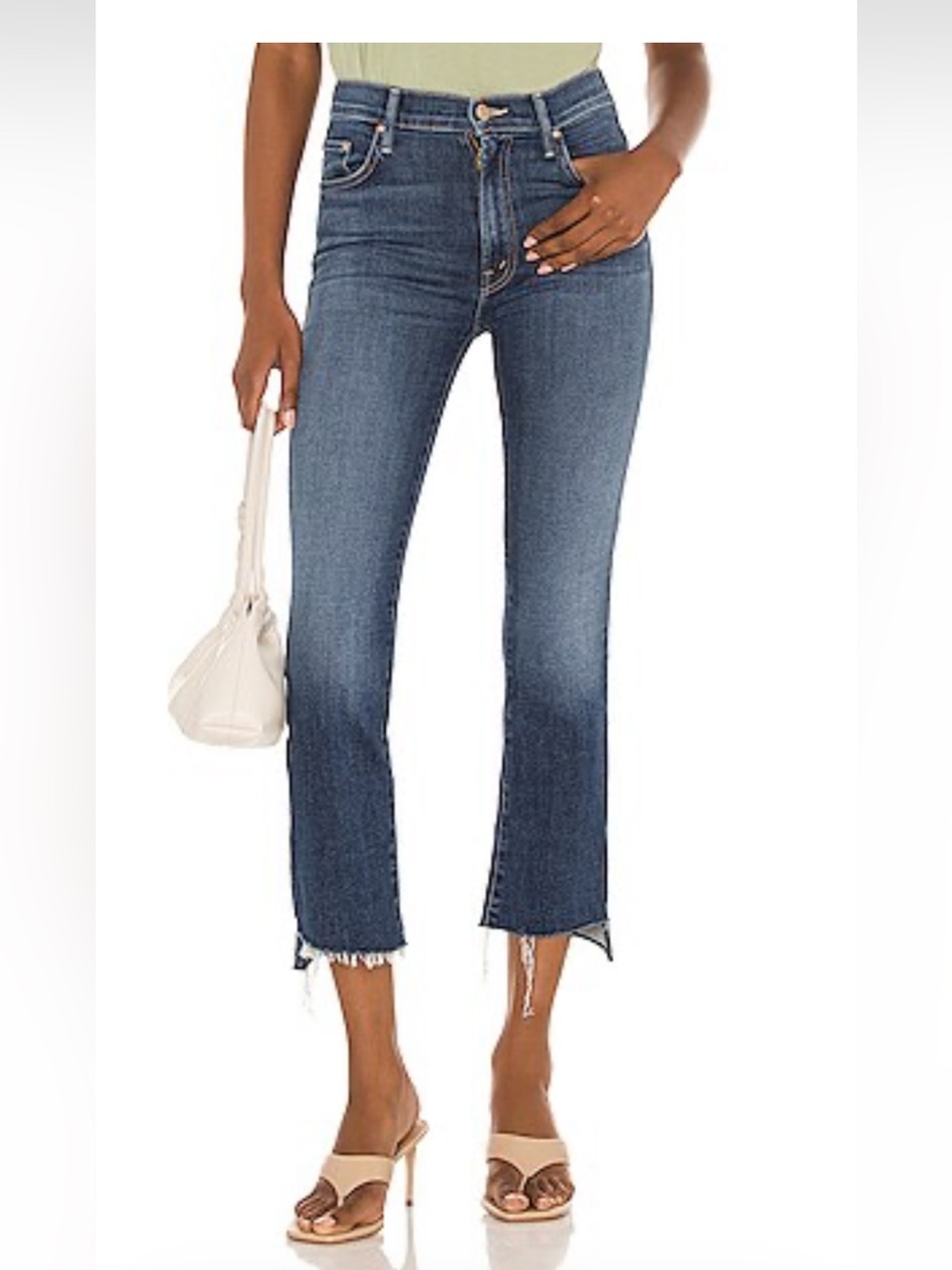 Mother The Insider Crop Step Fray in Girl Crush, 28